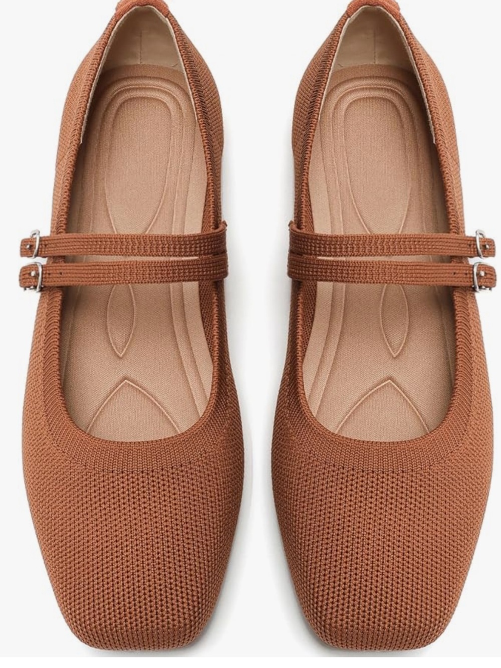 Women's Slip-On Mary Jane Flats in Brown